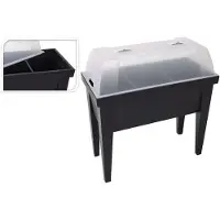 EDM Invernadero de polipropileno negro, modelo EDM, con dimensiones de 80 x 40 x 65 cm. Incluye una mesa