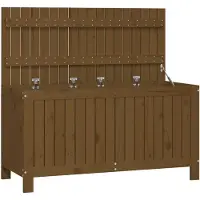 vidaXL Cofre para jardín, color miel, 115x49x60 cm, madera maciza de pino