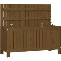 vidaXL Cofre para jardín, color miel, 108x42,5x54 cm, madera maciza de pino