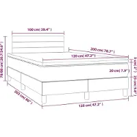 vidaXL Cama con somier y colchón de la marca , color marrón oscuro, dimensiones 120x200 cm, tapizada en tela