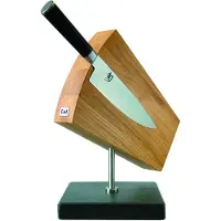 Kai Shun soporte de cuchillos magnético rotatorio, madera de roble