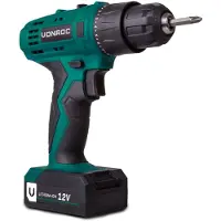 Vonroc Taladro inalámbrico 12V | Incl. batería y cargador