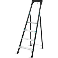 Vonroc Escalera doméstica PRO - 4 peldaños - Antideslizante | Capacidad máx. 150kg