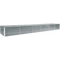 vidaXL : Jardín, jardinera elevada, acero galvanizado, 480 x 80 x 45 cm, gris