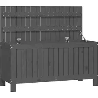 vidaXL , caja de almacenamiento para jardín, color gris, 115x49x60 cm, madera maciza de pino