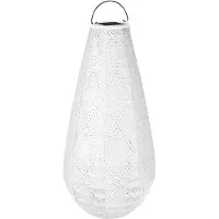 Vonroc Farol solar Luna Gota con LED - 400x200mm - Hielo | Hecho a mano/resistente a la intemperie