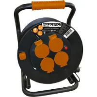 Relectric Carrete de cable IP44 profesional de 40 metros de , carrete de corriente 3x2,5 mm²