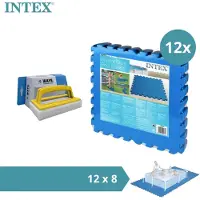 Intex - Sparpack - Azulejos para piscina - 12 paquetes con 8 azulejos cada uno - 24 m² y cepillo de limpieza WAYS
