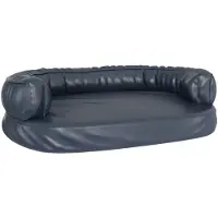 vidaXL Cama para perros , ergonómica, de espuma, color azul oscuro, 88x65 cm, de cuero sintético