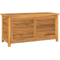 vidaXL : Caja de jardín con bolsa, 114x50x58 cm, madera maciza de teca