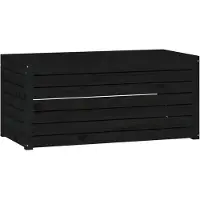 vidaXL Caja para jardín, color negro, 101x50,5x46,5 cm, fabricada en madera maciza de pino