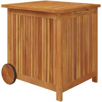vidaXL : Cofre de jardín con ruedas, 60x50x58 cm, madera maciza de acacia