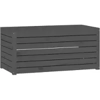 vidaXL Caja para jardín, color gris, 101x50,5x46,5 cm, madera maciza de pino