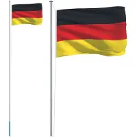 vidaXL Bandera de Alemania de con asta de 6,08 metros, fabricada en aluminio