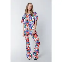 Colourful Rebel Big Flower Peached Flare Pants Multicolor Talla: XS | Pantalones Outlet | Mujer | Naranja