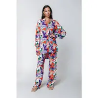 Colourful Rebel Melody Big Flower Straight Pants Multicolor Talla: XS | Pantalones Rectos Outlet | Mujer