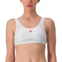 Castelli - Women's Rosso Corsa Bra - Maillot interior de ciclismo size S, blanco/gris