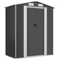 vidaXL . Cobertizo para herramientas, color antracita, 192x108x223 cm, acero galvanizado