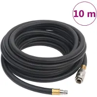 vidaXL Manguera híbrida de aire, negra, 0,6", 10 m, de goma y PVC