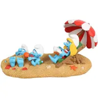Diverse Figura Smurfette And Baby Smurf On The Beach
