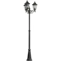 Eglo NAVEDO, Iluminación exterior tipo farola, Negro, Plateado, Aluminio, Vidrio, IP44, Entrada, Jardín, Terraza, Transparente
