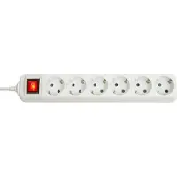 Lindy Tira de enchufes Schuko con 6 enchufes y interruptor