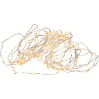 Eglo Cadena de luces LED , 100 LEDs, 5 metros, luz blanca cálida, 230V, color plateado, 1 unidad.