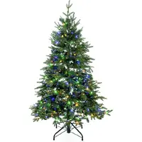 50nrth Árbol de Navidad artificial Evergreen, modelo Sherwood, color verde, 150 cm de altura, con luces