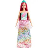 Barbie Muñeca Rubia Princesa Con Corona Rosa