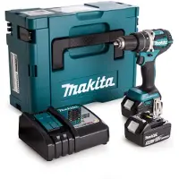 Makita Taladro Percutor DHP484RTJ (2 x 5,0 Ah + DC18RC + MAKPAC 2)