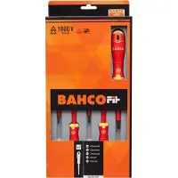 Bahco Juego De Destornilladores Insulated Fit Slotted And Phillips With Multi-component Handle 5 Unidades