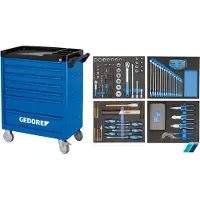 Gedore Carro de herramientas WSL-L-TS-147, línea "smartline", con un juego de herramientas de 147 piezas, referencia 2980312