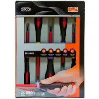 Bahco Juego De Destornilladores Insulated Ergo Pozidriv And Slotted With Tri-component Handle 5 Piece