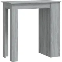 vidaXL Mesa alta con estante, color gris Sonoma, 102x50x103,5 cm, fabricada en material de madera