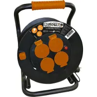 Relectric Professional Enrollador de cable 25 Metros IP44, Carrete de potencia 3x2,5 mm