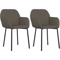 vidaXL : 2 sillas de comedor, color gris oscuro, tapizadas en terciopelo