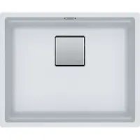 Franke , lavabo encimera modelo KUBUS 2 KNG 110-52, color GLACIER, con válvula de pulsador y material Fragranit
