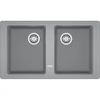Franke Base, modelo BFG 620-86, 860x500 mm, color gris piedra, válvula centrífuga con cesto de filtrado de 3 1/2", con desbordamiento