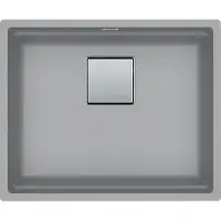 Franke , lavabo encimera modelo KUBUS 2 KNG 110-52, color gris piedra, con válvula de pulsador / Fragranit