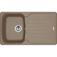 Franke Fregadero modelo ANTEA AZG 611-86, color CASHMERE, con sistema de control excéntrico, mando giratorio cromado, tamaño de corte: 760 x 480 mm, radio de corte: 27, fregadero de granito