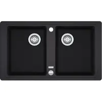 Franke Base, modelo BFG 620-86, 860x500 mm, color Onyx, válvula de desagüe centrada con colador de 3 1/2", con desbordamiento