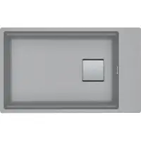 Franke KUBUS 2, KNG 110-62, 760x460 mm, cesta de desagüe con válvula de pulsador, con rebosadero oculto, con juego de desagüe, color gris piedra