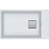 Franke KUBUS 2, KNG 110-62, 760x460 mm, cesta de desagüe con válvula de pulsador, con rebosadero oculto, con juego de desagüe, Glacier