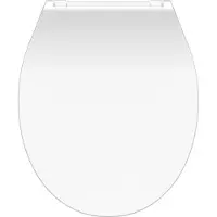 Schutte SCHÜTTE: Asiento de inodoro Duroplast SLIM WHITE, con cierre suave y sistema de sujeción rápida. Asiento de inodoro de diseño plano