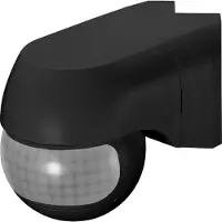 ORNO Sensor de movimiento OR-CR-262/B, ángulo de detección de 220°, 1200W, IP44, ajuste de la intensidad de la luz, ajustable horizontal y verticalmente, color negro