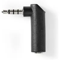 Nedis Adaptador De Audio Metálico En ángulo De 90° Niquelado Macho A Hembra Cagp22980bk 3.5 Mm 3.5 Mm