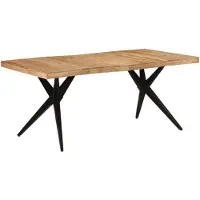 vidaXL Mesa de comedor negra de 180x90x77 cm, hecha de madera maciza de acacia