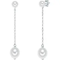 Valero Pearls Pendientes plata / blanco perla