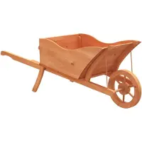vidaXL Maceta con diseño de carretilla, 128x45,5x43 cm, madera maciza de abeto