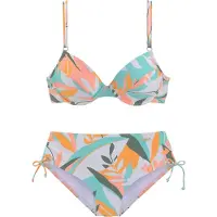 Sunseeker Bikini menta / verde oscuro / lila pastel / coral